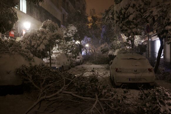 Foto gemaakt door Nicolas Vigier - Madrid - Extreme sneeuwval in Madrid in januari 2021.